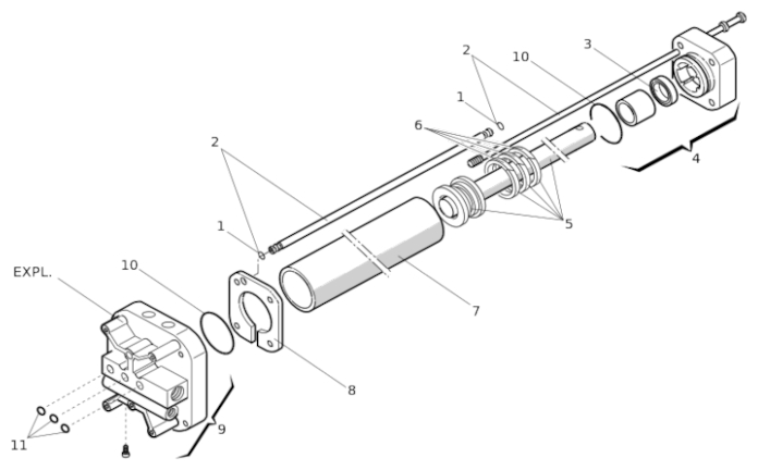 Запчасти для гидравлического линейного привода распашных ворот Faac 402 CBC