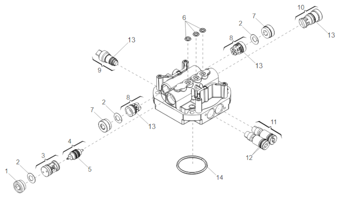 Запчасти для гидравлического линейного привода распашных ворот Faac 402 CBC