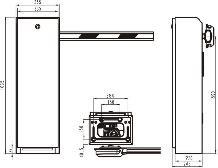 Автоматический шлагбаум Hickvision DS-TMG4B0-RA(3m) для левостороннего монтажа